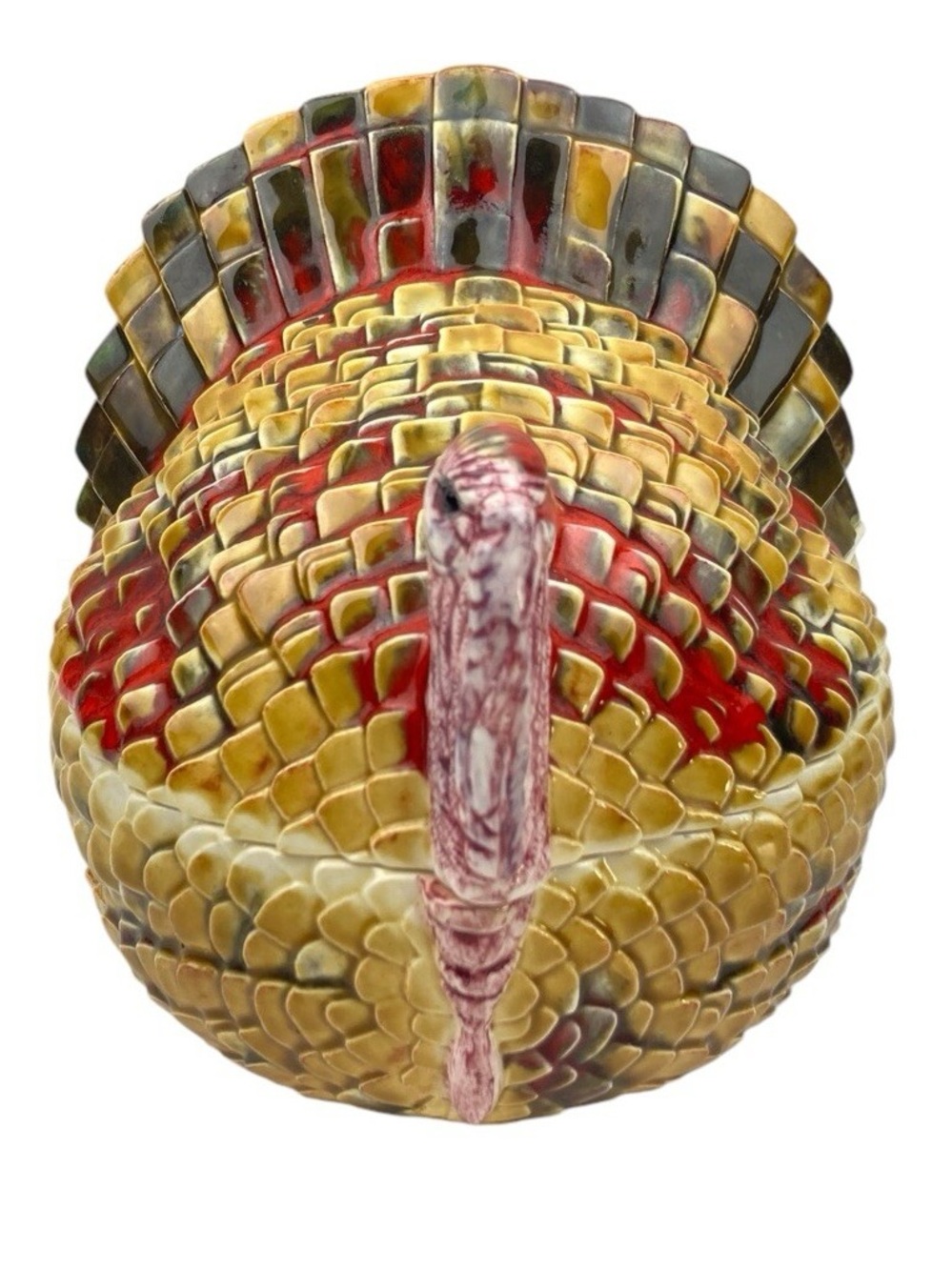 Hand-Painted Ceramic Turkey Figurine in Multicolor